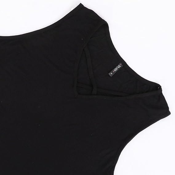 تيشيرت بدون اكمام حريمي اسود من ازياء