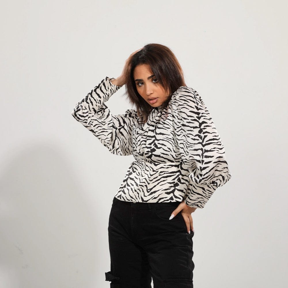 بلوزة من ميس فينوس حريمي شيفون ستان، أوف وايت