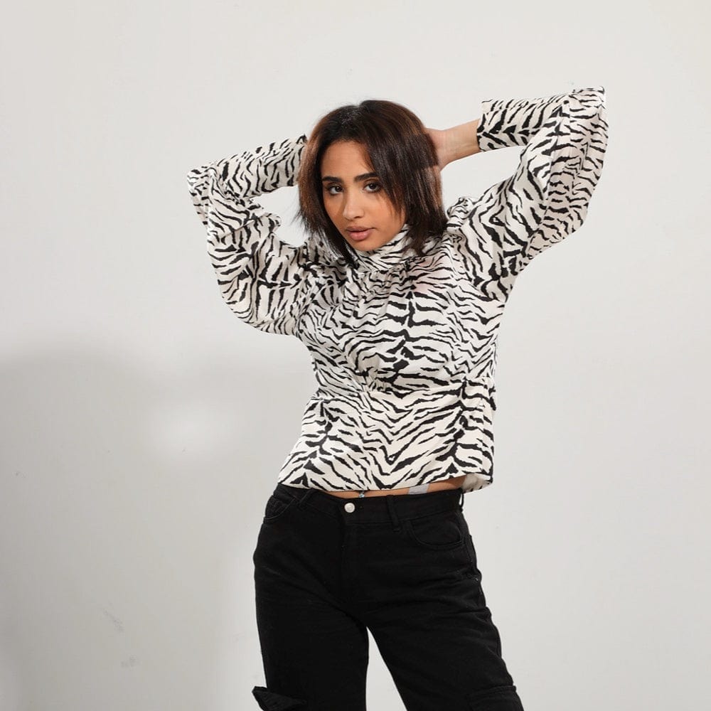 بلوزة من ميس فينوس حريمي شيفون ستان، أوف وايت