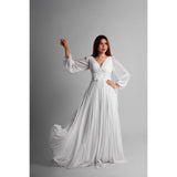 فستان طويل من أرو توتي حريمي شيفون، أبيض