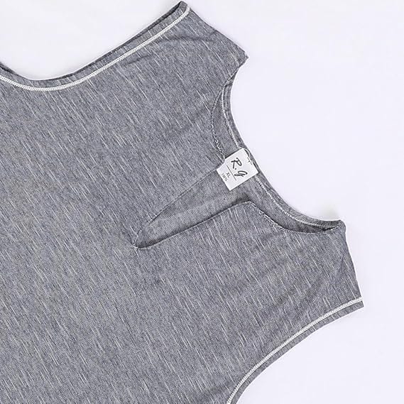 تيشيرت بدون اكمام حريمي رمادي من ازياء