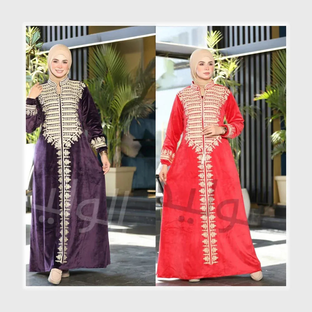 عباية إستقبال حريمي هايدي مستورد وش واحد تطريز الوان متعدده شتوي من ايه ال واي - 19520-16