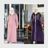 عباية إستقبال حريمي هايدي مستورد وش واحد تطريز الوان متعدده شتوي من ايه ال واي - 21015-4