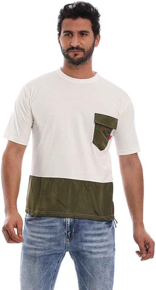 تيشيرت ساده رجالي ابيض من ازياء