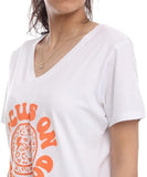 تيشيرت حوض واسع حريمي ابيض من ازياء