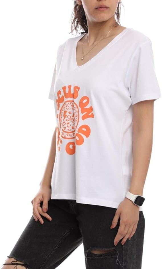 تيشيرت حوض واسع حريمي ابيض من ازياء