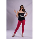 بيجامة من تيندون حريمي أسود فوشيا