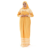 إسدال صلاة من حجاب وير حريمي لاميه; أصفر أبيض