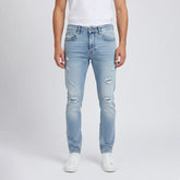 بنطلون جينز تقطيع رجالي نيو سكاي قطن جينز فاتح جميع المواسم من اس كيه اتش - 111793-LJ