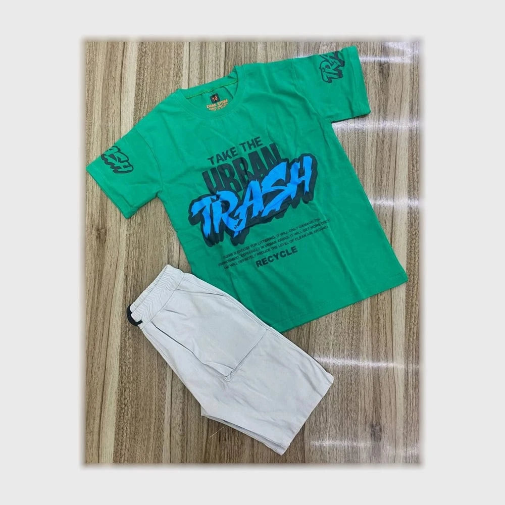 طقم شورت اولادي محير ألوان متعددة من فرعون