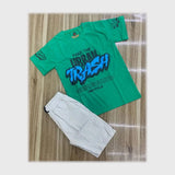 طقم شورت اولادي محير ألوان متعددة من فرعون