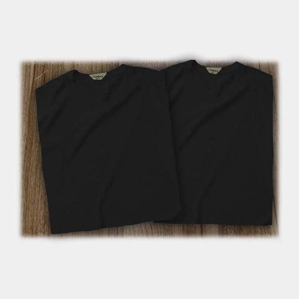 بدي نصف كم ورقبة دائرية رجالي أسود من فرعون