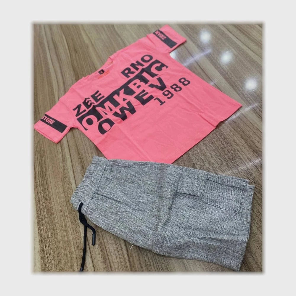 طقم تيشيرت وشورت أولادي ألوان متعددة من فرعون