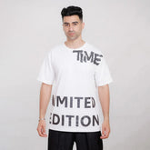 تيشيرت مطبوع time رجالى بوليفار ريلاكسيد ابيض صيفى من مودرن اوتفيت - 2815-WH