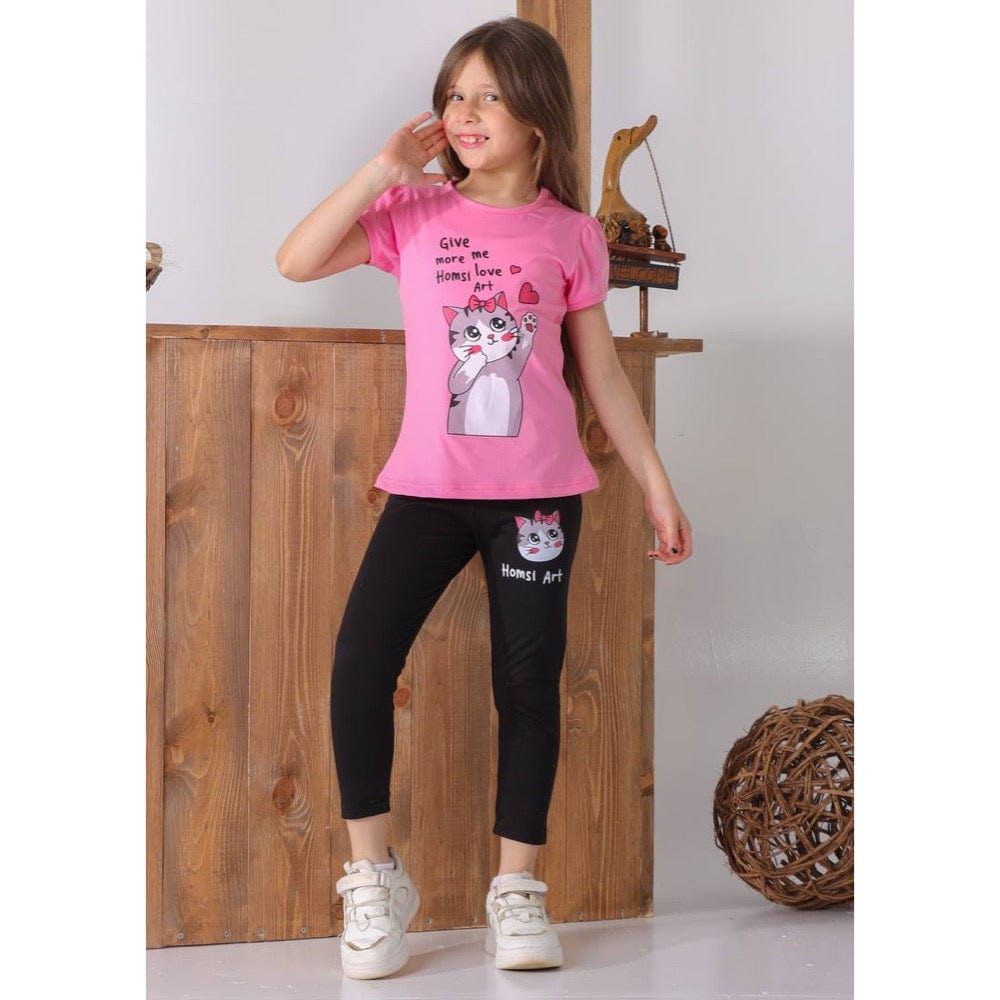 طقم تيشيرت سينجل ليكرا و بنطلون سمر ميلتون من برايدى ,ألوان متعددة بناتي