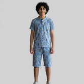 طقم قطعتين تيشرت وشورت اولادي بنجالين لايت الوان متعددة صيفى من فرعون - 5002-SS