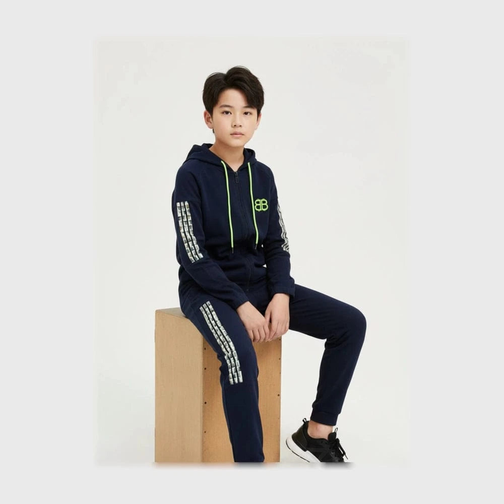 ترنج قطعتين خريفي بكابيتشو اطفالي محير سوفت نايلون خريفي اسود شتوى من فرعون - 5180-b