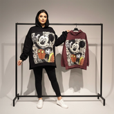 سويتشيرت مطبوع ميكي حريمى قطن 90% ليكرا 10% الوان متعددة شتوي من دبيو بي - 5615