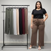 بنطلون وايد ليج حريمى اوت مان الوان متعددة شتوي من دبيو بي - 5622