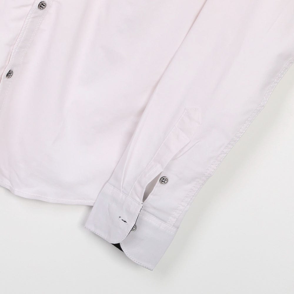 قميص أكمام طويلة من الهيبة رجالي قطن/ليكرا; أبيض