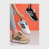 حذاء سنيكرز حريمى فوندي جلد إسكاي مستورد ونعل PVC حقن ألوان متعددة جميع المواسم من بيكو - B-3014