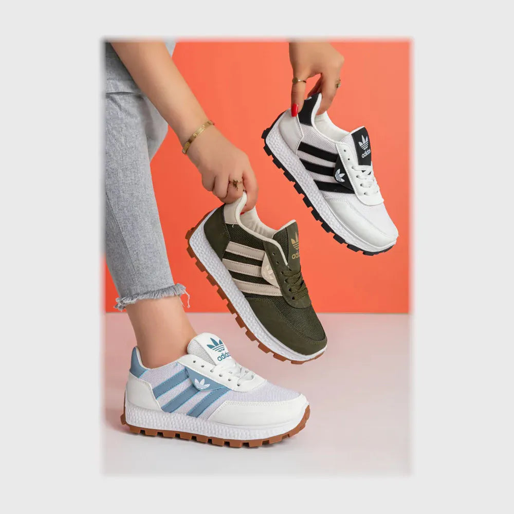 حذاء سنيكرز حريمى فوندي جلد إسكاي مستورد ونعل PVC حقن ألوان متعددة جميع المواسم من بيكو - B-3015