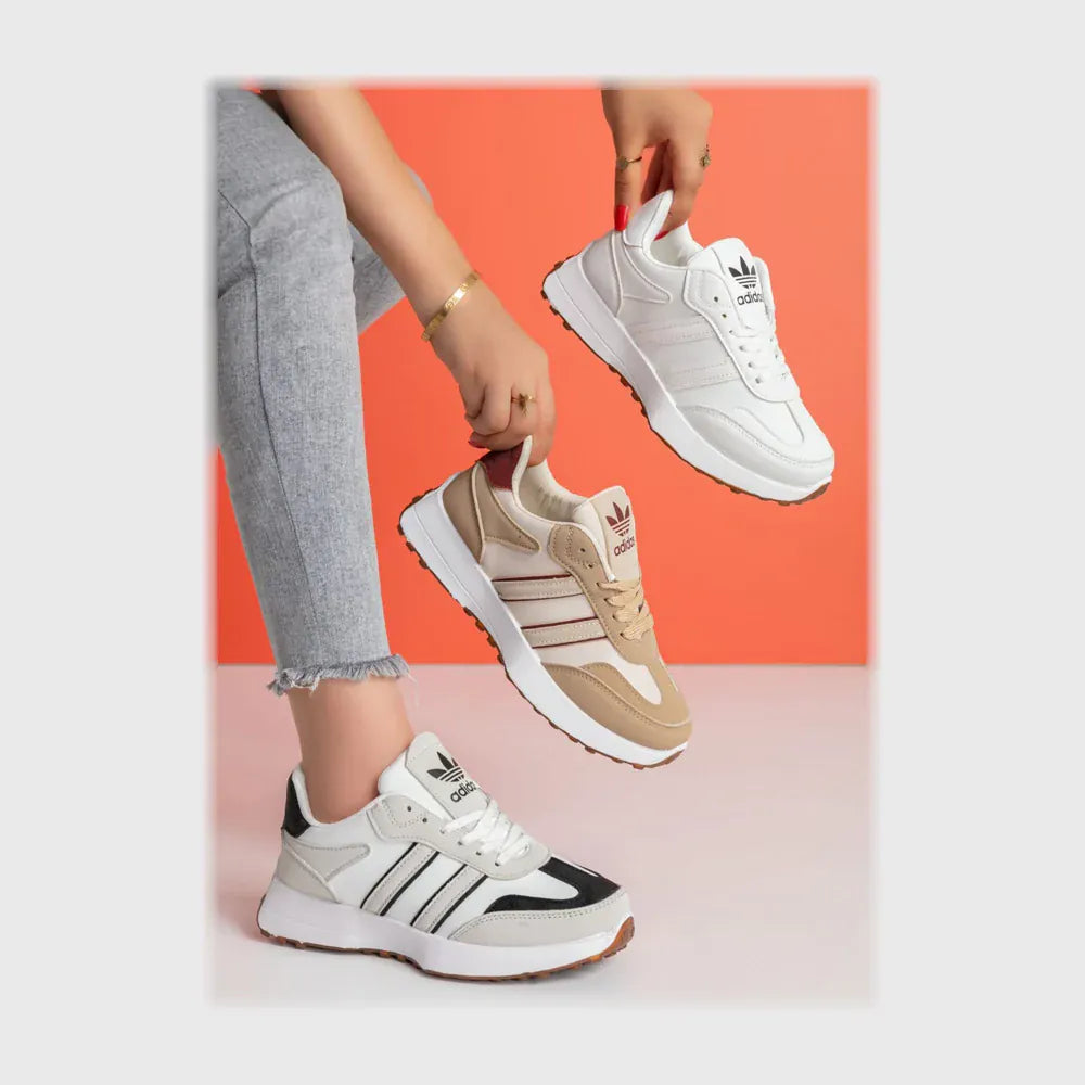 حذاء سنيكرز حريمى فوندي جلد إسكاي مستورد ونعل PVC حقن ألوان متعددة جميع المواسم من بيكو - B-7512