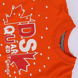 تيشرت نص كم وبنطلون اولادي محير ميلتون رسومات برتقالي في اسود صيفي من براند الغلابة - BRAND-11