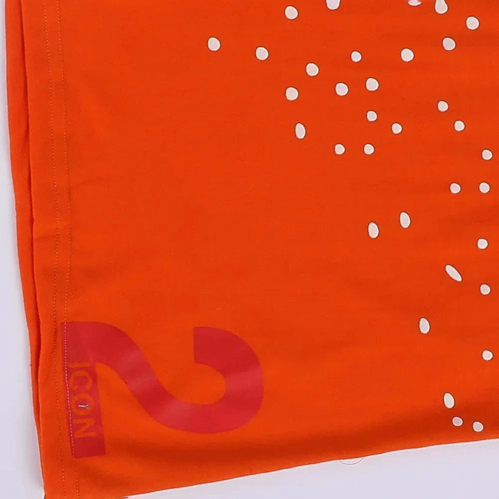 تيشرت نص كم وبنطلون اولادي محير ميلتون رسومات برتقالي في اسود صيفي من براند الغلابة - BRAND-11