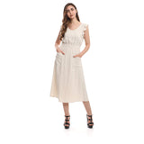 فستان من اسبنوزا حريمي لينن مستورد; بيج