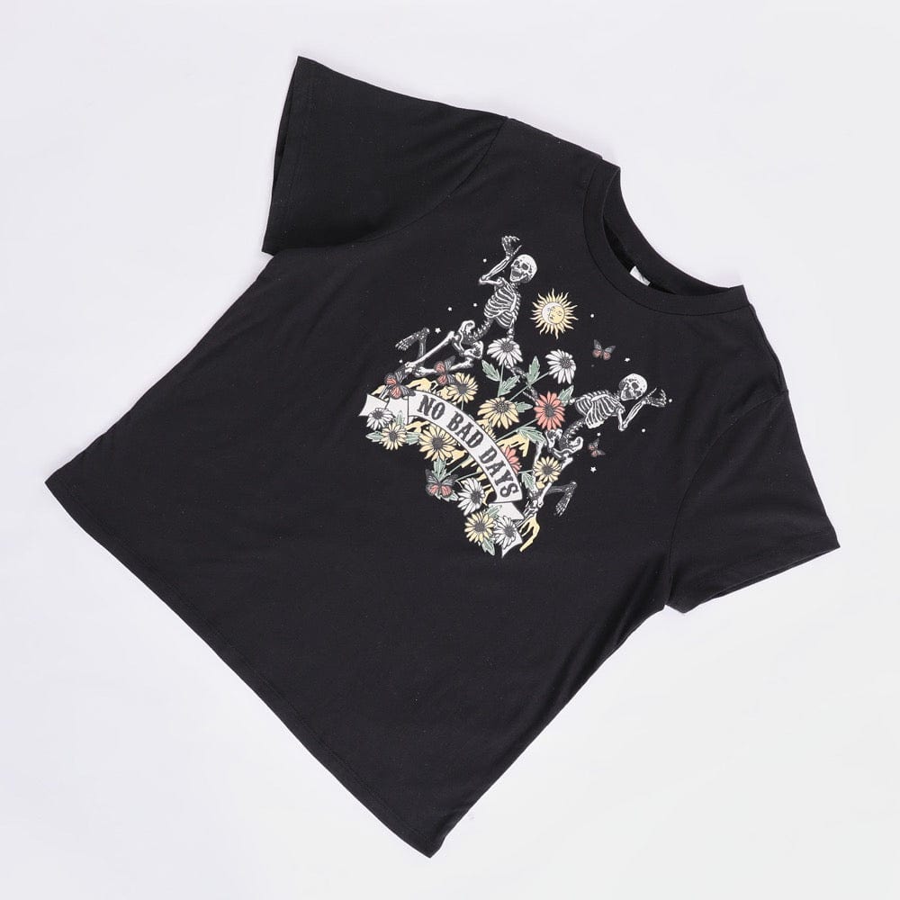 تيشرت رسومات بناتي اسود من ازياء