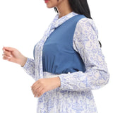 فستان طويل مستورد حريمي ازرق من ازياء