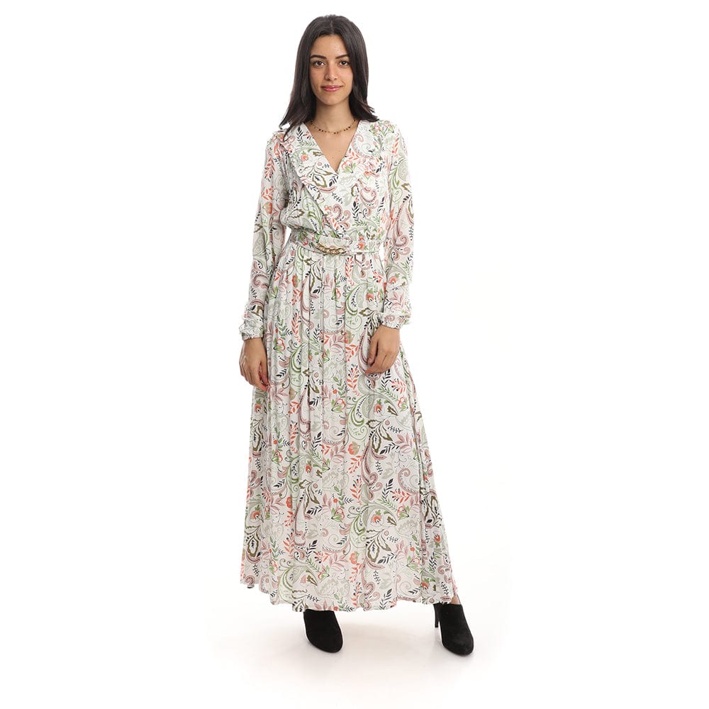 فستان طويل من اسبنوزا حريمي قطن مستورد; متعدد الألوان