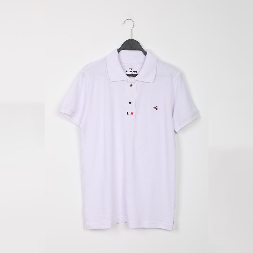 تيشيرت بولو رجالي قطن مخلوط; أبيض