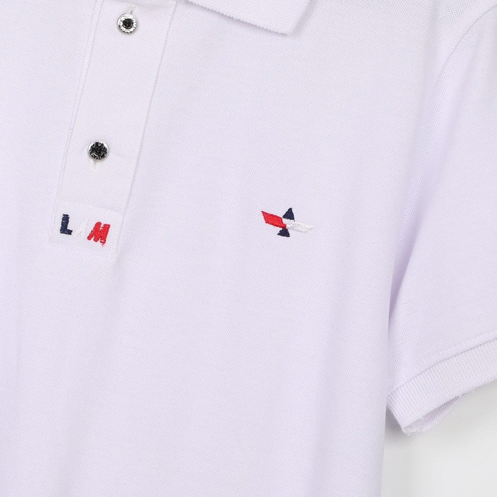 تيشيرت بولو رجالي قطن مخلوط; أبيض