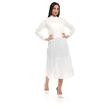 فستان طويل مستورد حريمي ابيض من ازياء