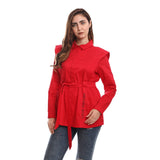 قميص من اسبنوزا حريمي بوبلين مستورد ; أحمر