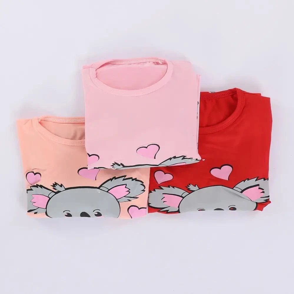 بيجامه تيشرت وبنطلون اطفالي الوان متعدده من او اي