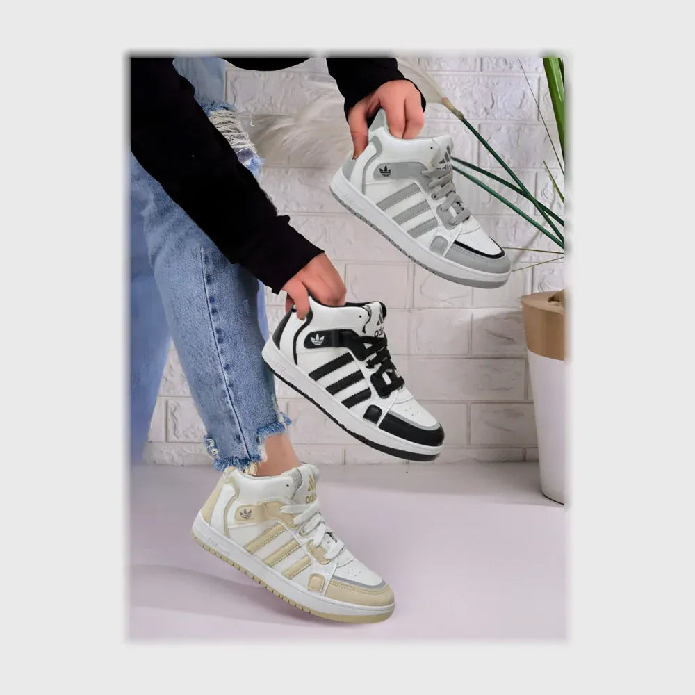 حذاء سنيكرز حريمى فوندي جلد إسكاي مستورد ونعل PVC حقن الوان متعددة جميع المواسم من الشماع - pa-118