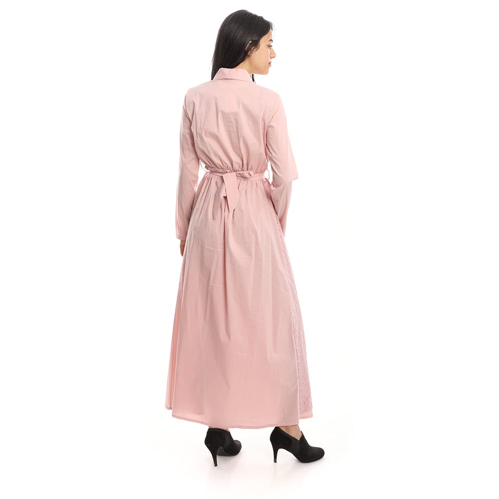 فستان طويل من اسبنوزا حريمي بوبلين/ركامة، روز (6963234799752)