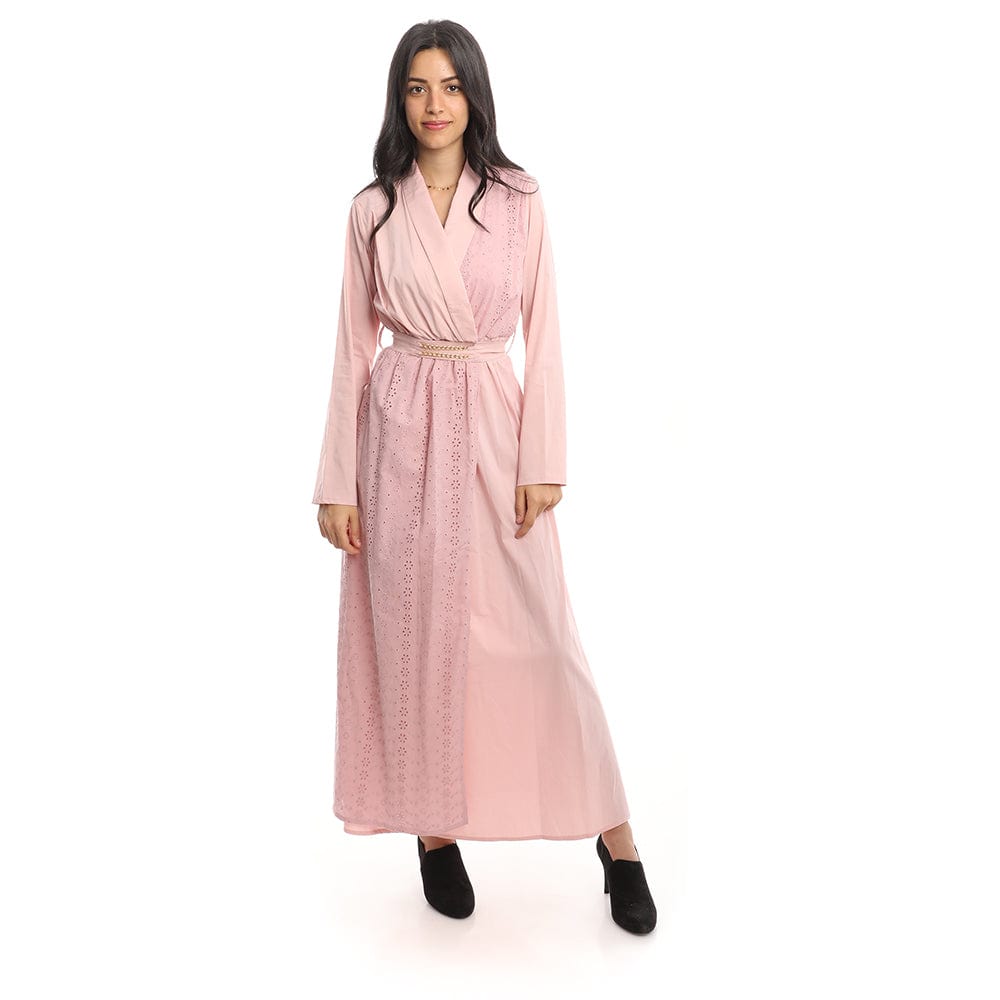 فستان طويل من اسبنوزا حريمي بوبلين/ركامة، روز (6963234799752)