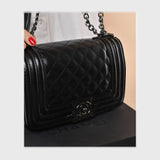 شنطة كروس حريمى جلد 2اسود*لون جميع المواسم من فلامنجو - 100