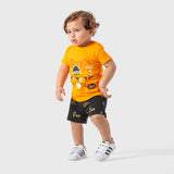 Tia Kids Set of Printed T-shirt and Shorts for Boys, Single Lycra/Jeans - Multicolor