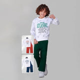 طقم 2 قطعة اولادى ميلتون قطن 100% اخضر-احمر-كحلي شتوي من بابلو - 103