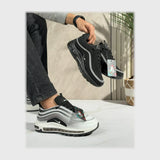 حذاء سنيكرز رجالى فوندي جلد إسكاي مستورد ونعل PVC حقن الوان متعددة جميع المواسم من لابتوب - 104