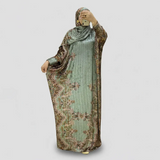 ملحفه اكمام طويلة قطيفه مضلع كنار بالطول من الجنبين مقاس فري سايز حريمى قطيفه فرنساوي مضلع منت شتوي من اتش جي - 1050-MN