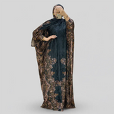 ملحفه اكمام طويلة قطيفه مضلع كنار بالطول من الجنبين مقاس فري سايز حريمى قطيفه فرنساوي مضلع كحلي شتوي من اتش جي - 1050-NV