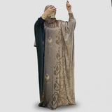 ملحفه اكمام طويلة قطيفه مضلع كنار بالطول من الجنبين مقاس فري سايز حريمى قطيفه فرنساوي مضلع الوان متعددة شتوي من اتش جي - 1051-ML-5