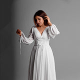 فستان طويل حريمي شيفون ابيض حميع المواسم من ارتوتي -1053-white