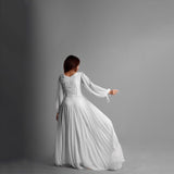 فستان طويل حريمي شيفون ابيض حميع المواسم من ارتوتي -1053-white